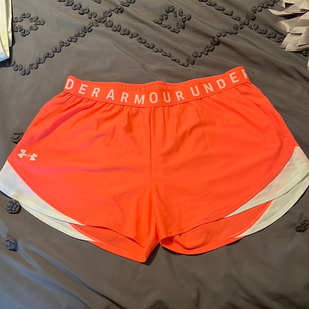 Neon Pink Under Armor Athletic Running Shorts